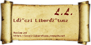 Lóczi Liberátusz névjegykártya